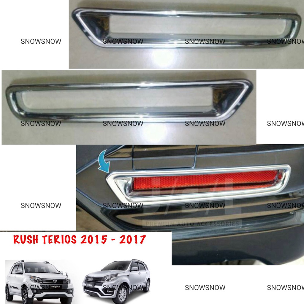 Reflektor Bumper Belakang New Rush Terios 2015 2017 Cover Chrome