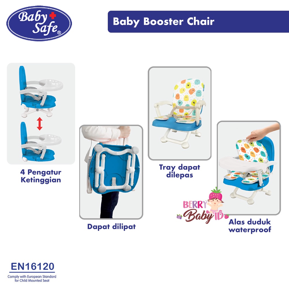 Baby Safe Pop n Eat Baby Booster Seat Kursi Makan Bayi BO02 BBS059 Berry Mart