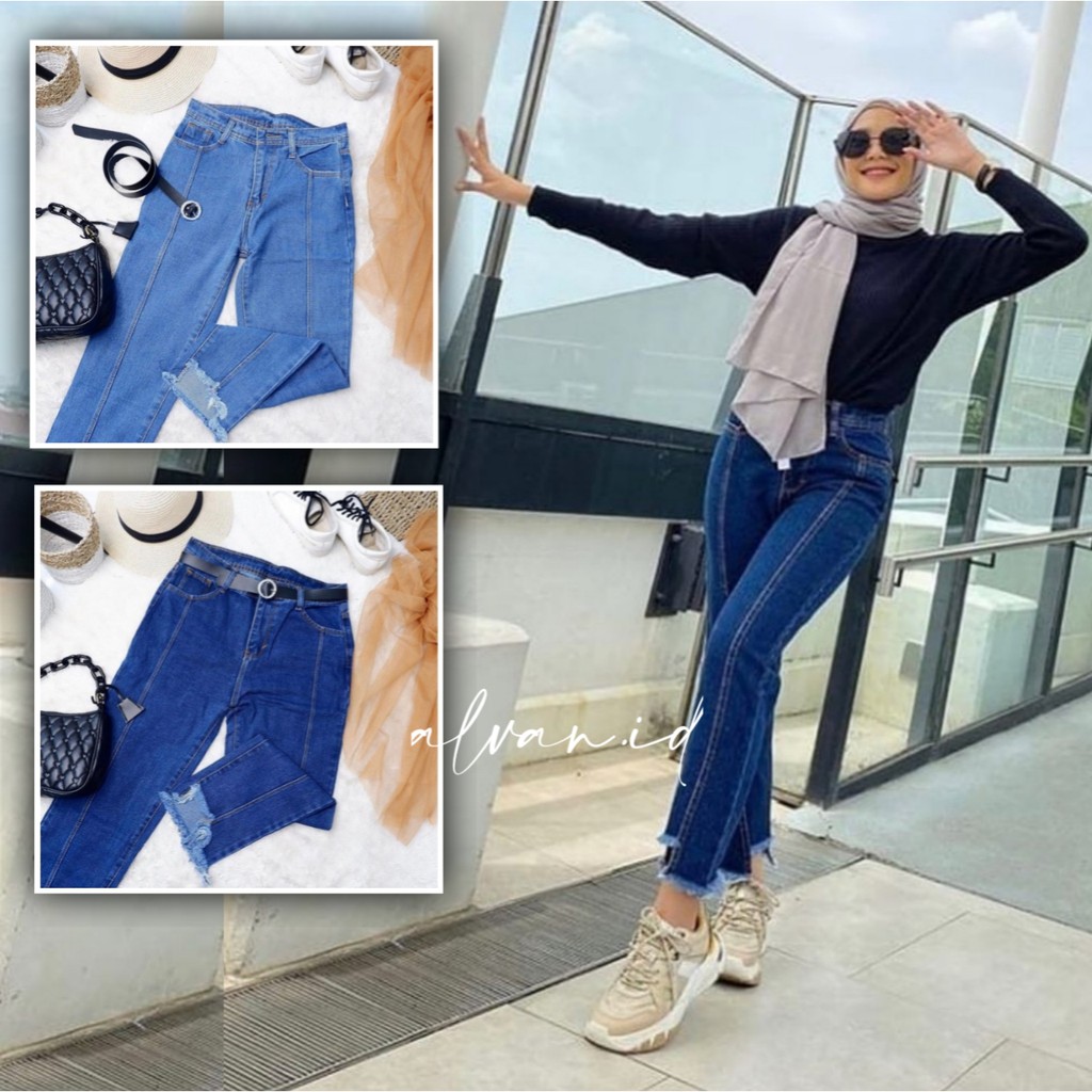 CELANA JEANS BOYFRIEND COAK RAWIS-JEANS BOYFRIEND WANITA