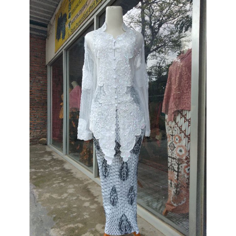 kebaya payet akad mewah murah