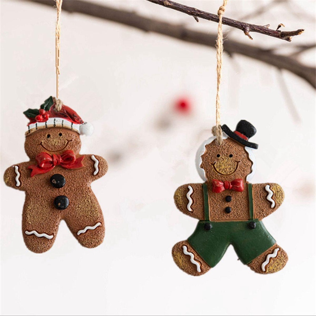 [Elegan] Liontin Gantung Dekorasi Rumah Resin Xmas Hias Gingerbread Man