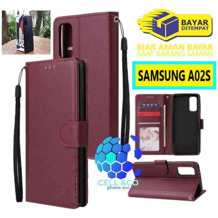 Flip cover SAMSUNG A02S Flip case buka tutup kesing hp casing flip case Premium Leather Wallet