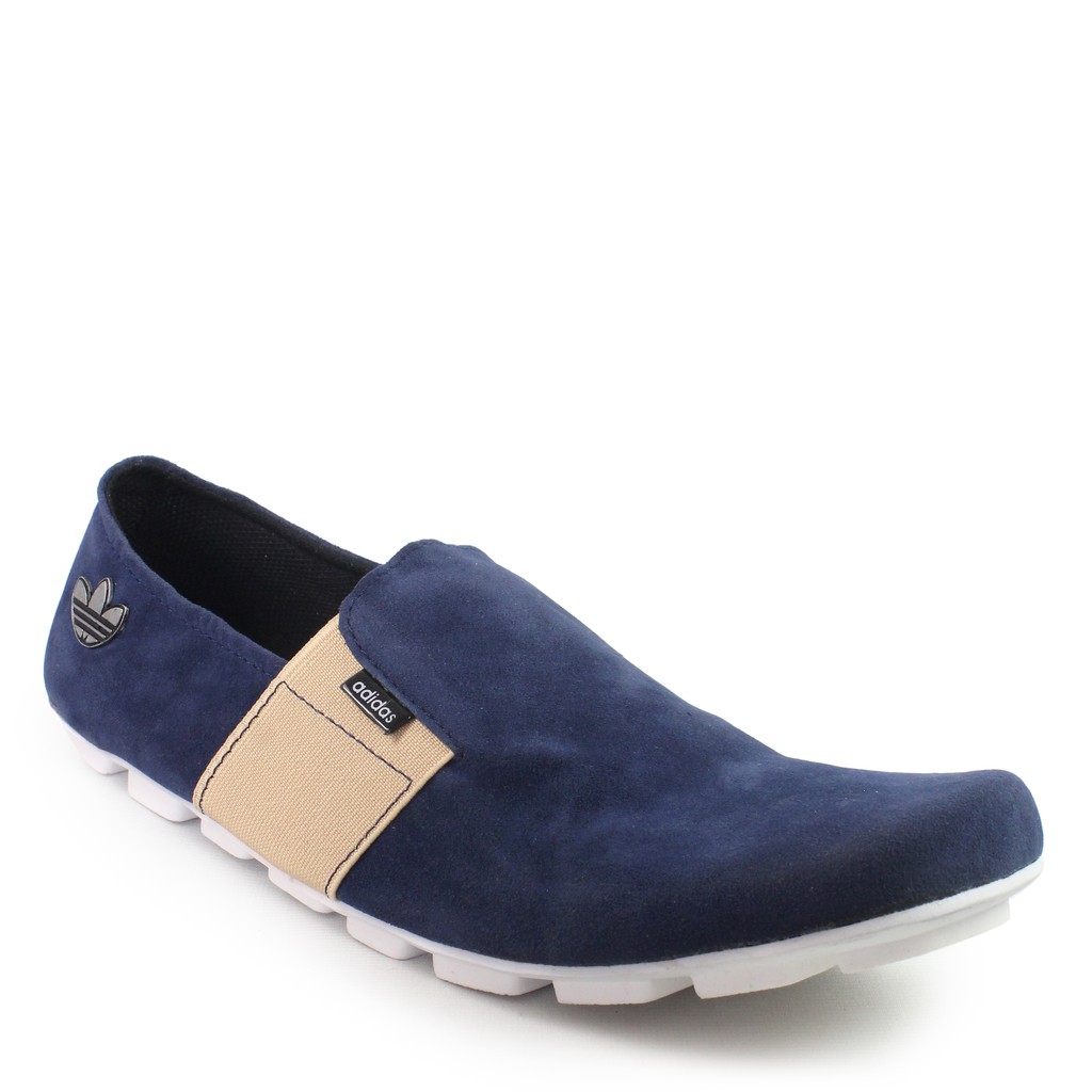 CUCI GUDANG !! Sepatu Casual Slop Pria Adidas Asensio Navy Suede Murah / Spatu Kasual Slip On Kerja