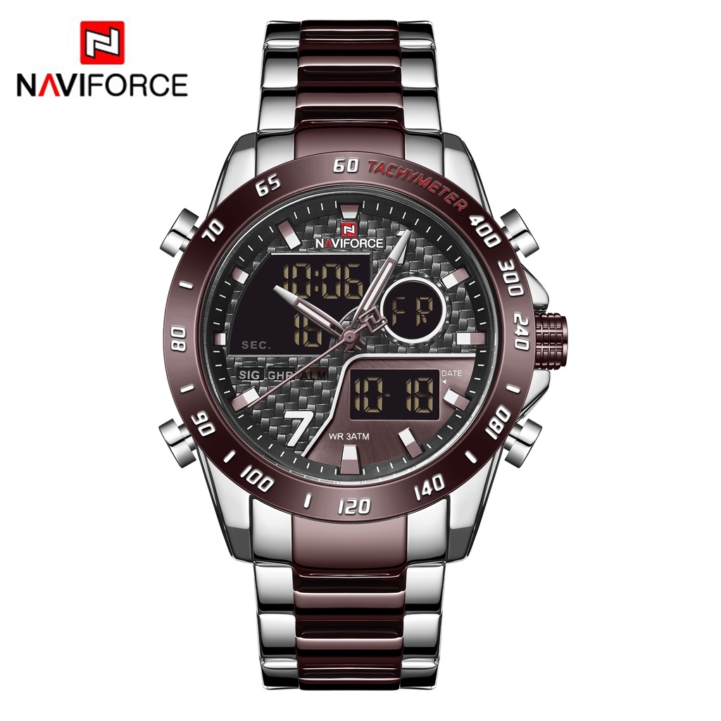 NAVIFORCE Jam Tangan Analog-Digita Prial NF-9171M Stainless Steel