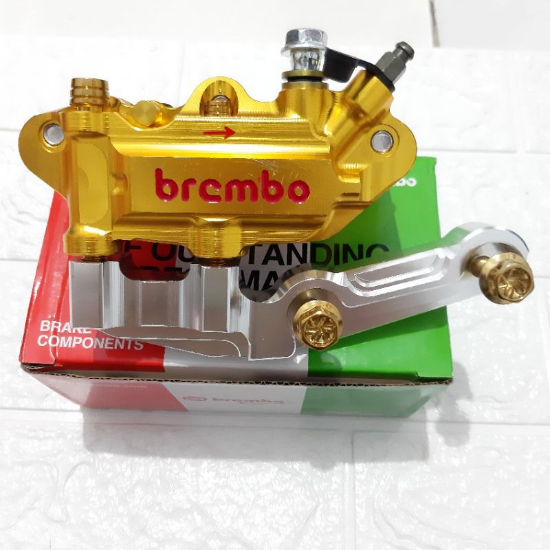 KALIPER MONOBLOK BREMBO 4 PISTON PLUS BREKET NINJA R NINJA RR NINJA 150 SATRIA FU FREE BAUT