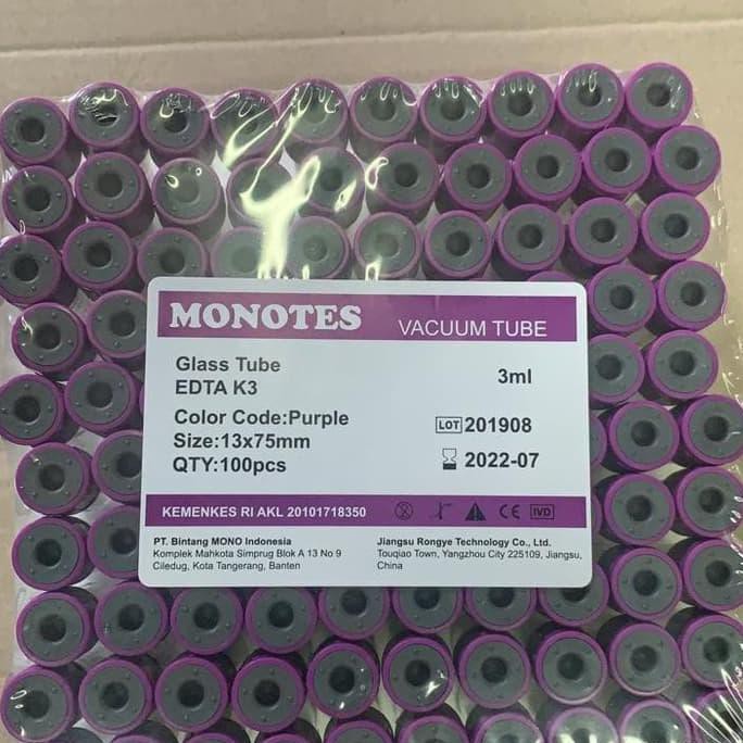 vacutainer edta/tabung edta 3ml