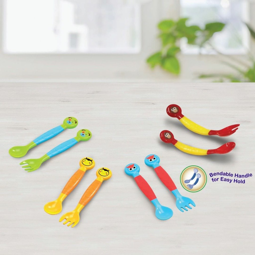 Baby Safe Baby Fork &amp; Spoon SK003 / Sendok dan Garpu