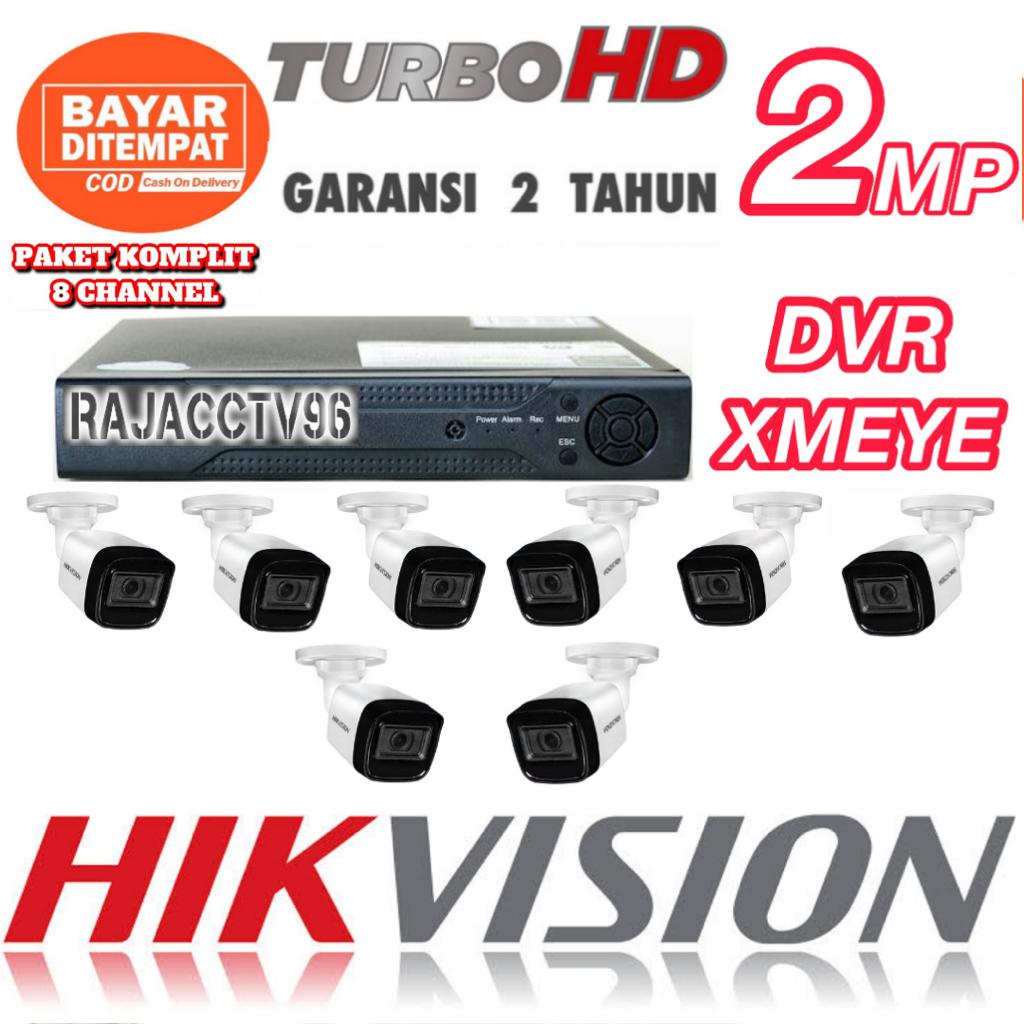 PAKET CCTV HIKVISION 8 CHANNEL 8 KAMERA TURBO HD 2MP 1080P KOMPLIT TINGGAL PASANG BOSKU