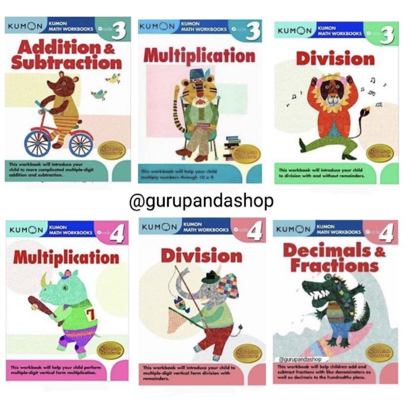 Buku Aktivitas anak KUMON Math 2 belajar perkalian pembagian penjumlahan pengurangan Lanjutan