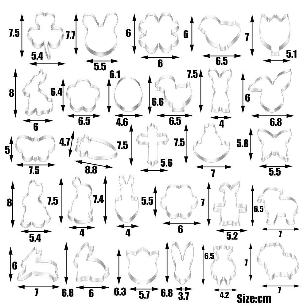 Solighter Easter Cookies Cutter Egg Baking Pastry Alat Cetakan Kue Stainless Steel