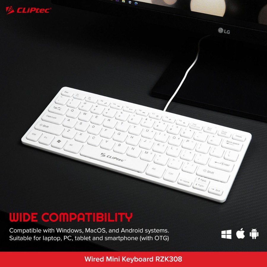 Keyboard Mini Multimedia Wired CLIPtec RZK308