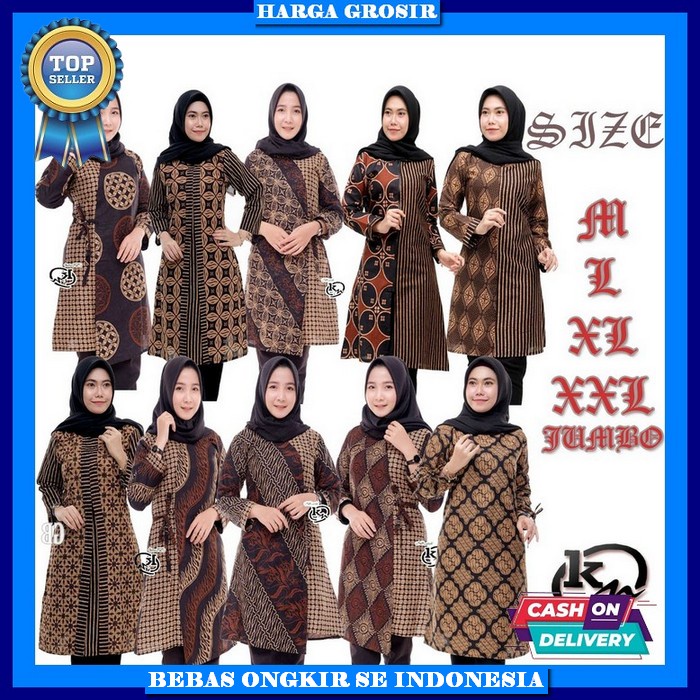 Batik Model Terbaru Kemeja Wanita Formal Blouse Dewasa Casual Atsan Cewek Formal Atasan Wanita Terba