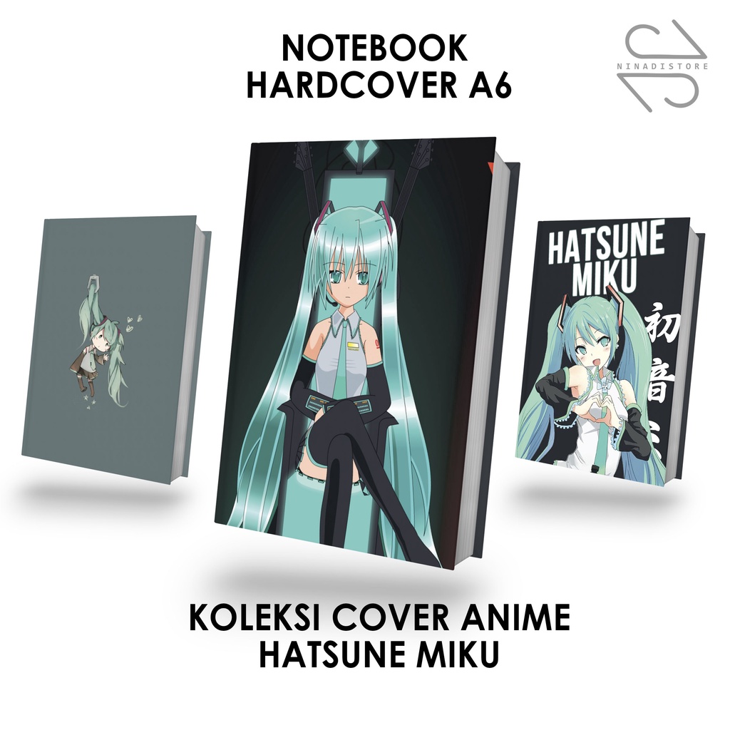 

Pocket Book/Notebook Hardcover A6 isi polos dan garis Gambar Hatsune Miku