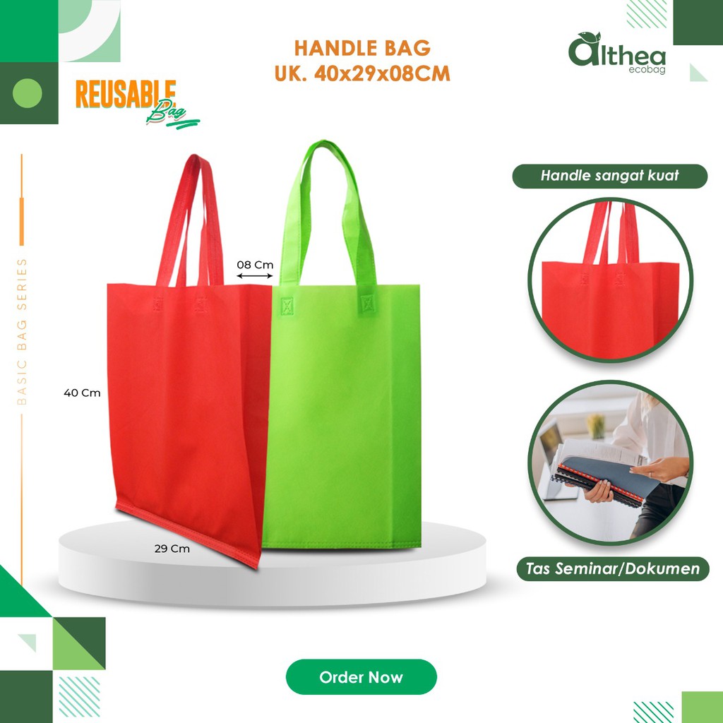 

ALTHEA Tas Seminar Tas Kain Spunbond Tas Spunbond Polos Tas Dokumen Tas Spunbond Belanja Hsh 40X29X08