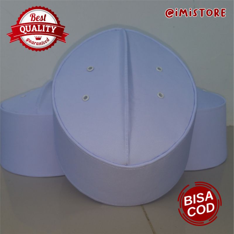 PECI KOPIAH ASSAGOFAH PUTIH POLOS, PECI HAJI ASSAGOFAH HITAM POLOS