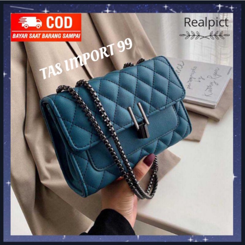 TAS SELEMPANG SLING BAG RANTAI WANITA CEWEK REMAJA PEREMPUAN IMPORT TERBARU MURAH BATAM BRANDED PREM