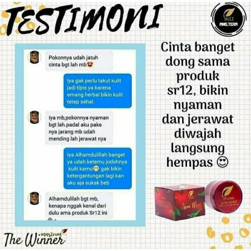 Acne Moist SR12 Cream Penghilang Jerawat BPOM Menjaga Kelembaban dan Melindungi Kulit dari Sinar UV