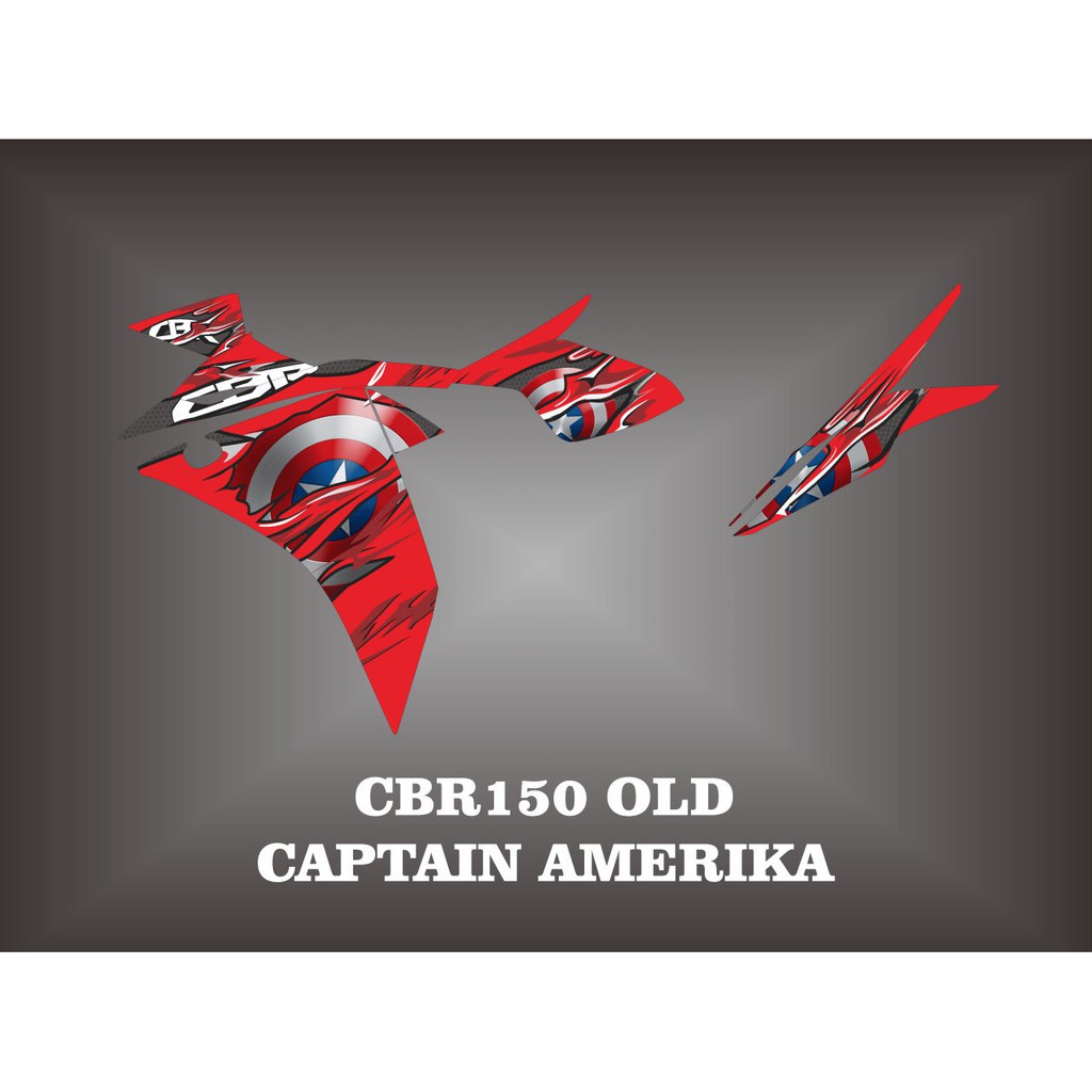 Striping cbr old lampu 1 - Stiker Decal cbr 150 old lampu mata 1 captain amerika