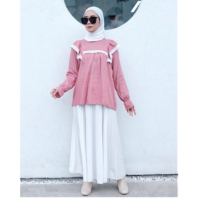 BLOUSE SHERLY / BLOUSE RAYON RENDA / PAKAIAN WANITA KOREAN STYLE