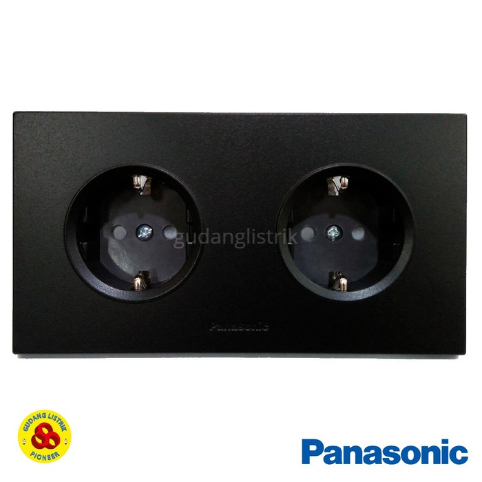 Panasonic Stop Kontak 2G Arde Hitam 1G WESJP11222B Style Matte Black