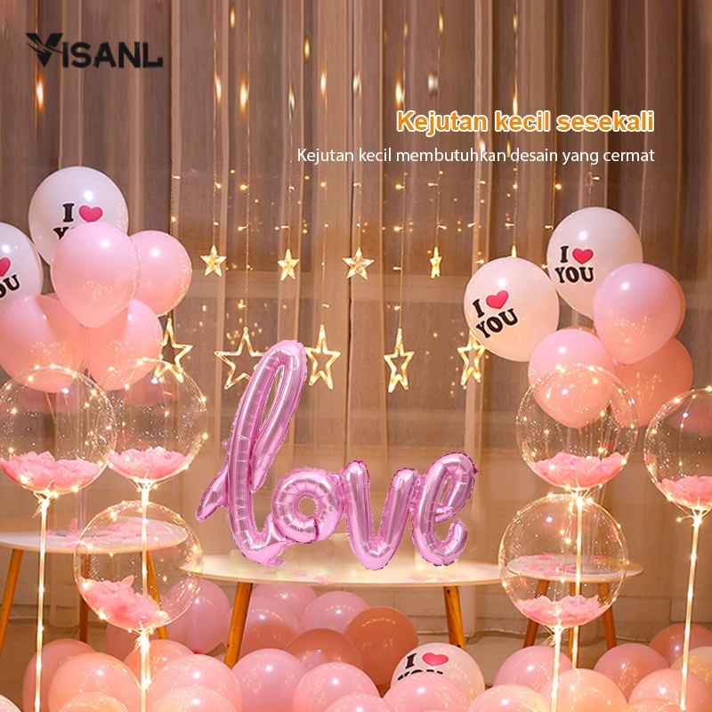 BALON FOIL TULISAN LOVE SAMBUNG / Dekorasi Backdrop Ulangtahun