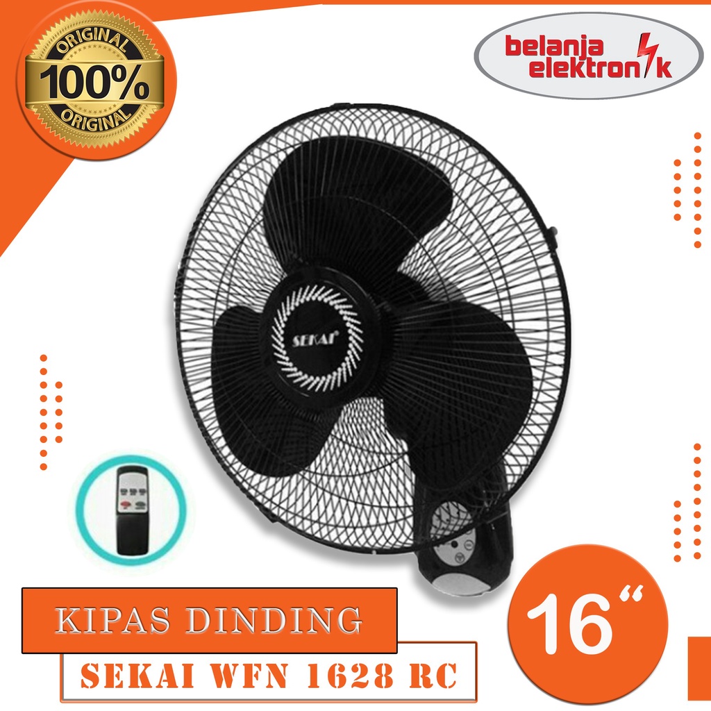 SEKAI WFN 1628 WALL FAN KIPAS ANGIN DINDING DENGAN REMOTE 16 INCH  SEKAI Kipas Angin Dinding Remote