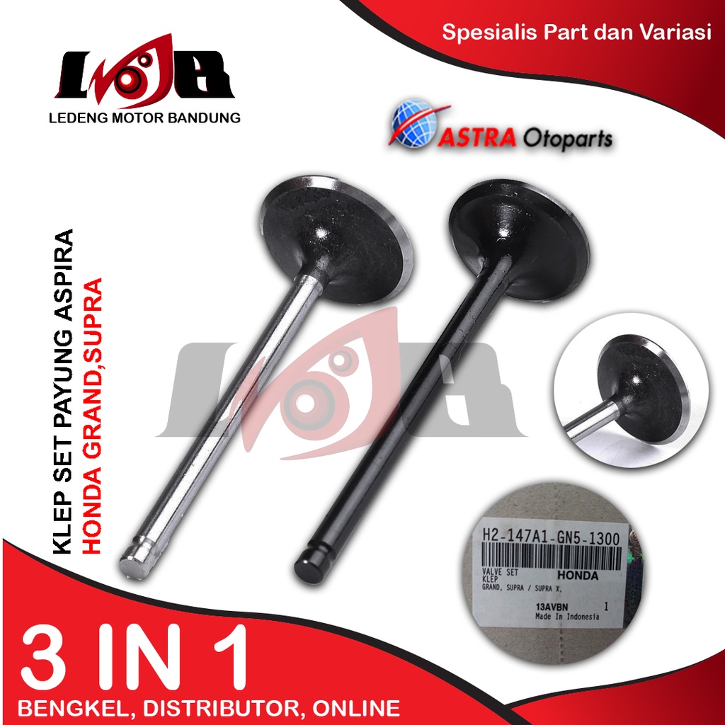 Aspira Klep Set In &amp; Ex Honda Grand Supra Revo Payung Klep Kit Komplit Besar Kecil Kode GN5