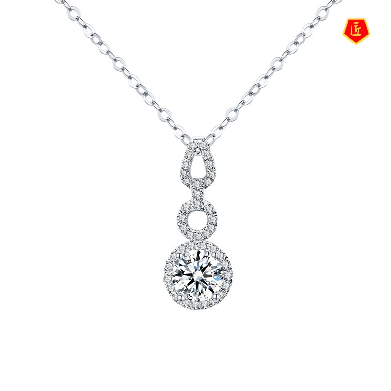 [Ready Stock]Moissanite 2 Karat Necklace Pendant Simple Fashion