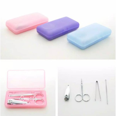 [ OBJ ] Manicure Gunting Kuku Set Korek Kuping Pedicure Set 4in1