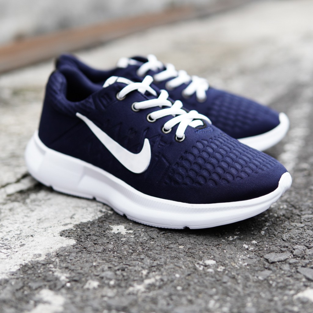 Sepatu Sneakers Kasual Pria Nike Pro Navy Running Fashion Cowok Santai Sekolah -Bayar Di Tempat