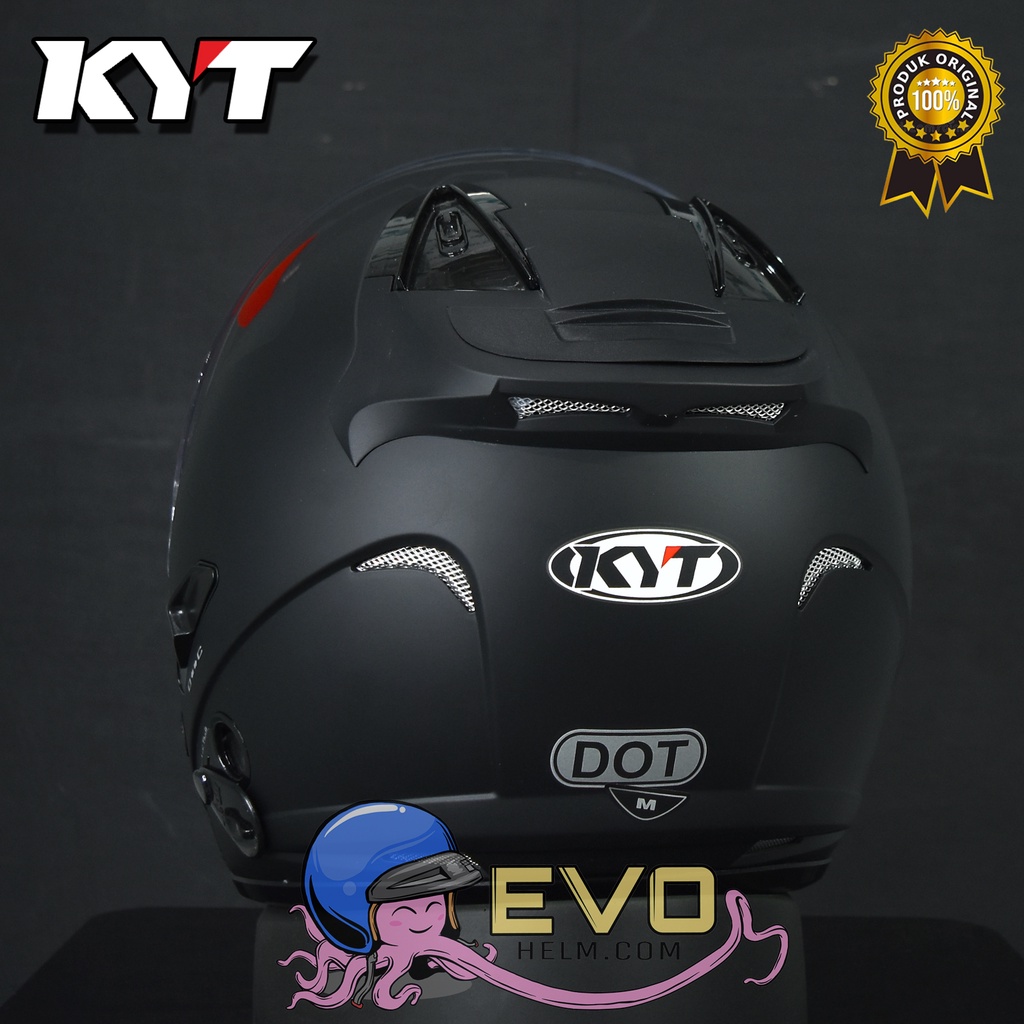 KYT GALAXY_SOLID BLACK DOFF (DOUBEL VISOR)