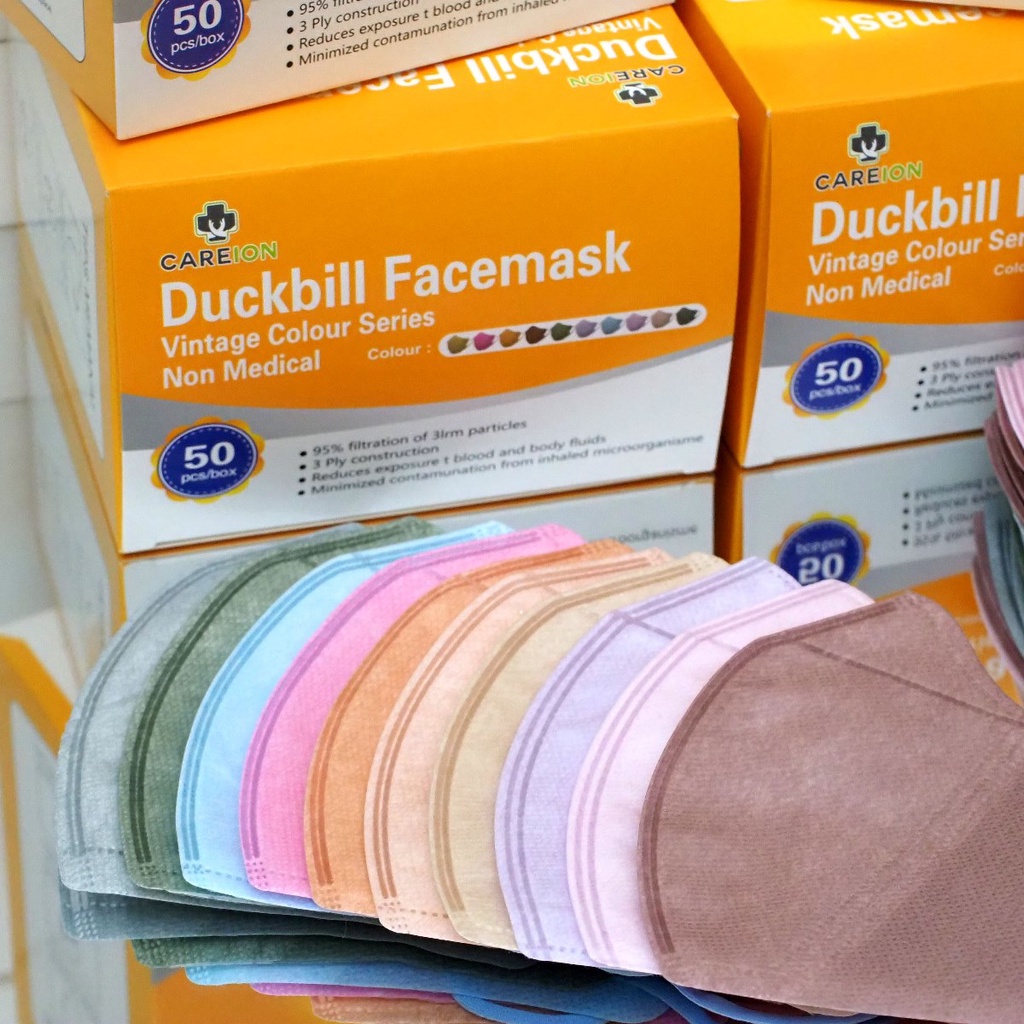 Masker Duckbill ISI 50 Sealpack Box Warna Soft Pastel Dewasa KN95 Mask 3Ply Earloop