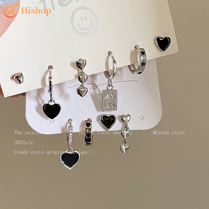 Set Anting Rantai Mutiara Kristal 2k Bentuk Hati Tulip Cherry Gaya Korea Untuk Wanita