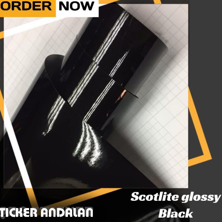 Import Terlaris ALL NEW FLASH SALE sticker skotlet motor hitam doff stiker skotlet hitam glossy stic