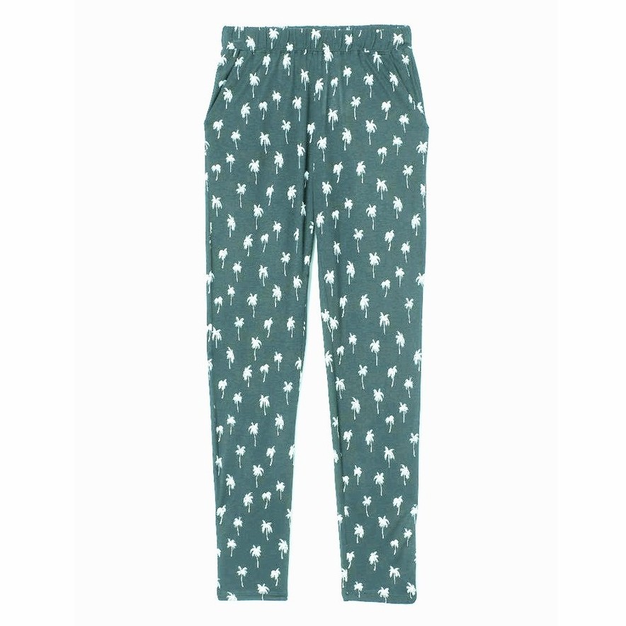 Jogger Rayon Anak Perempuan HnM Green Palm Trees / Celana Jogger