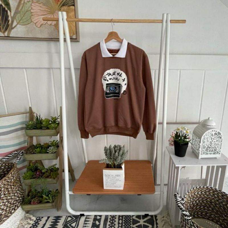 OLD MOVIE SWEATER KERAH GAYA KOREA TEBAL HARGA TERMURAH