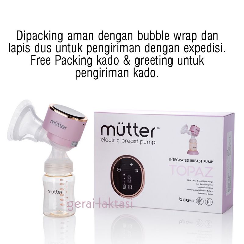 MUTTER TOPAZ Pompa ASI Elektrik Integrated Breast Pump Tanpa Selang