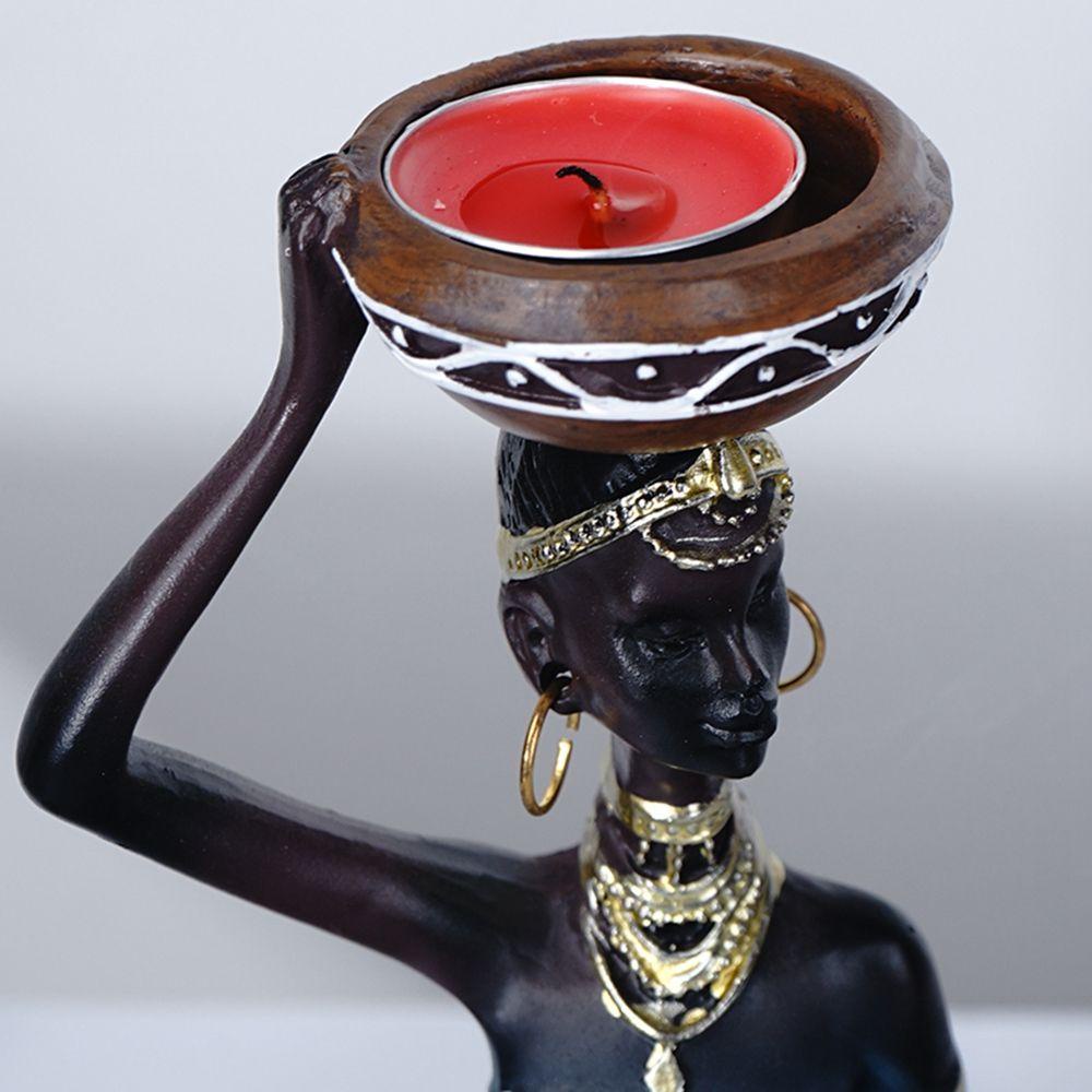 [Elegan] Tempat Lilin Dekorasi Minimalis Rak Buku Afrika Ornamen Ruang Makan Patung Statue