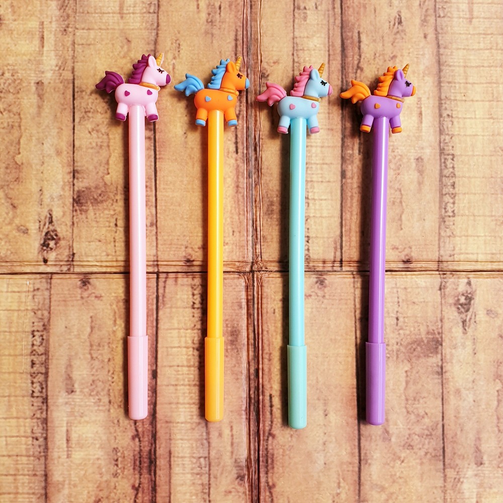 

4 Pcs Pen - Pulpen - Gelpen Motif Unicorn Love 215 - Ballpoint Gel Lucu - Pen Motif Unicorn Love
