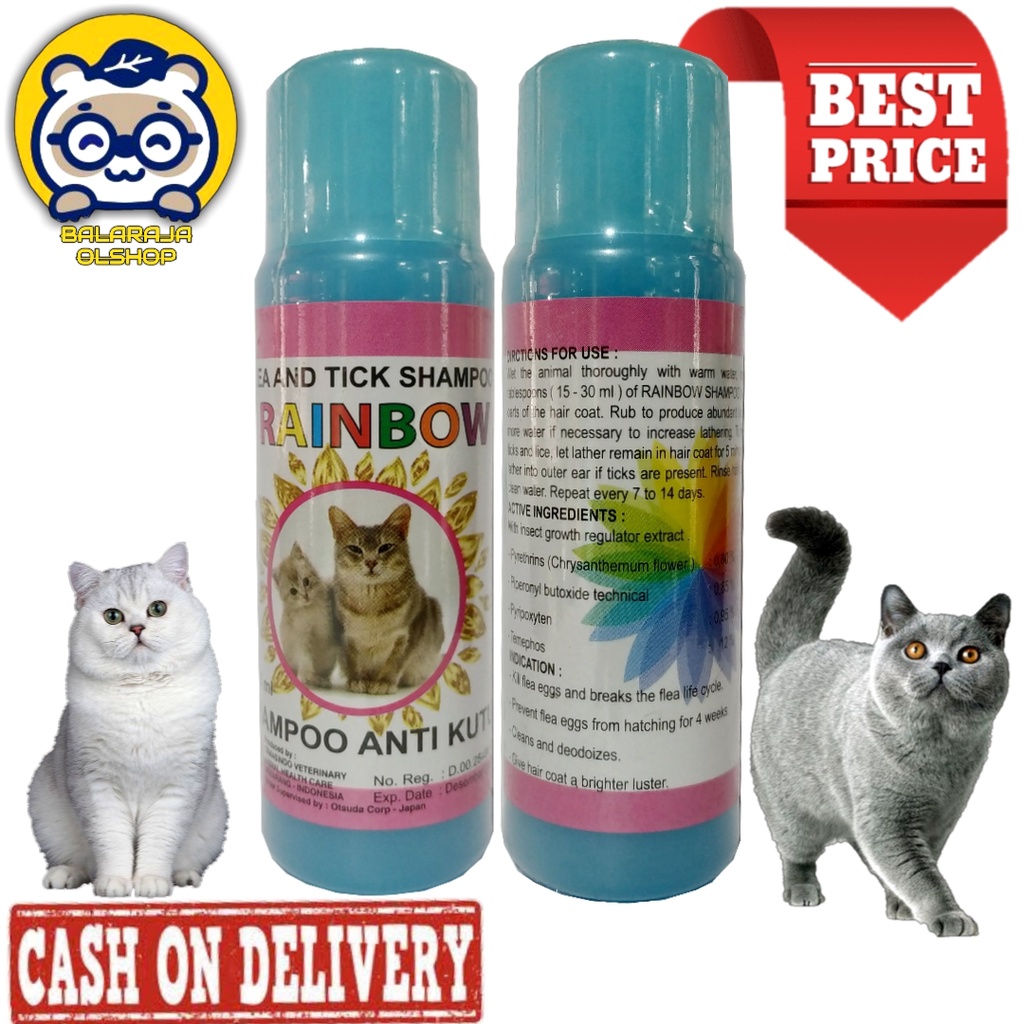 SAMPO KUCING ANTI KUTU &amp; TUNGAU FLEA AND TICK SHAMPOO - RAINBOW CAT 125 ML