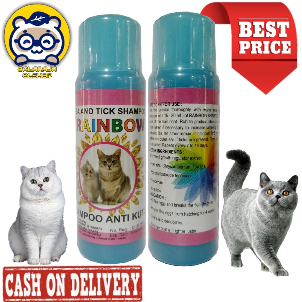 SAMPO KUCING ANTI KUTU &amp; TUNGAU FLEA AND TICK SHAMPOO - RAINBOW CAT 125 ML