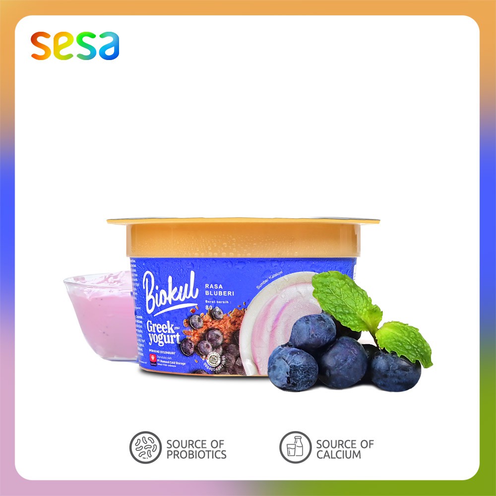 

BIOKUL Greek Yoghurt Blueberry 80gr - Minuman Yogurt Sehat