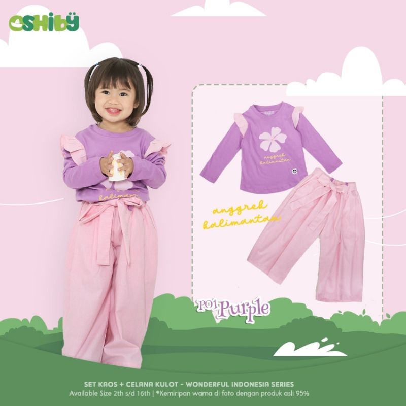 ~ OSHIBY | Setelan Kaos Anak Perempuan "Wonderful Indonesia"