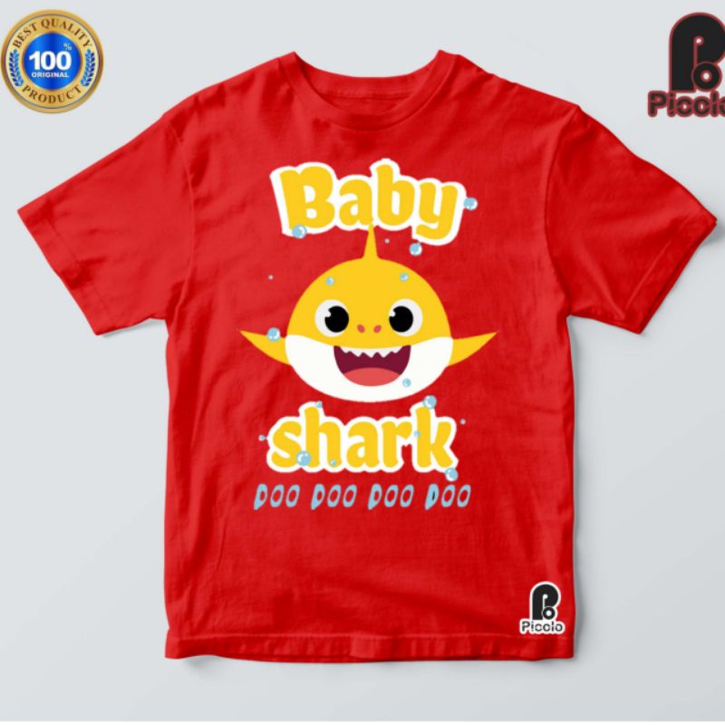 kaos anak motif anime lucu baby shark02 BISA pake nama anak cewe/laki-laki