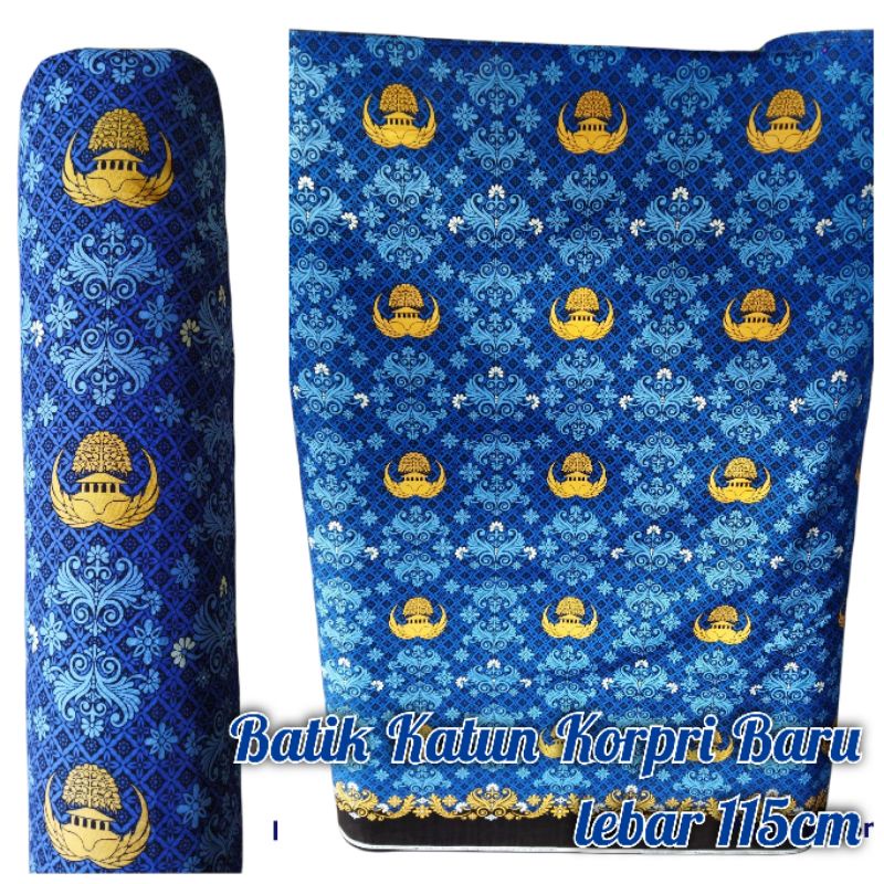 Bahan Kain Batik Katun Korpri Baru C40S Sekar Bengawan / batik korpri baru pgri pns halus lembut mur