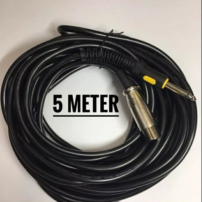 KABEL MIC L-BASS 5 METER - KABEL MICROPHONE 5 METER-HITAM