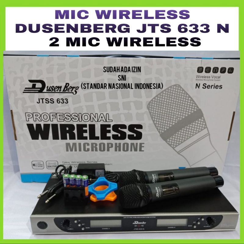 Mic Wireless DUSENBERG JTS 633 N 2 Mic Wireless High Quality Jarak Jauh