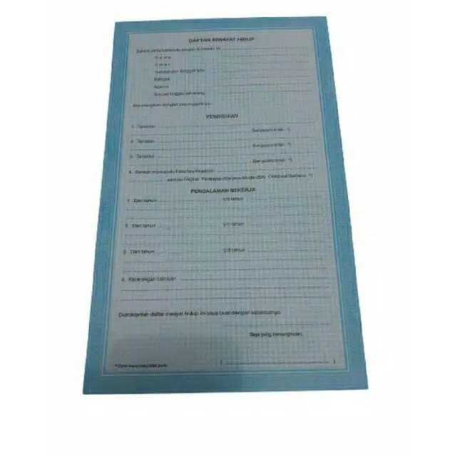 DAFTAR RIWAYAT HIDUP DAN SURAT LAMARAN KERJA PER PACK