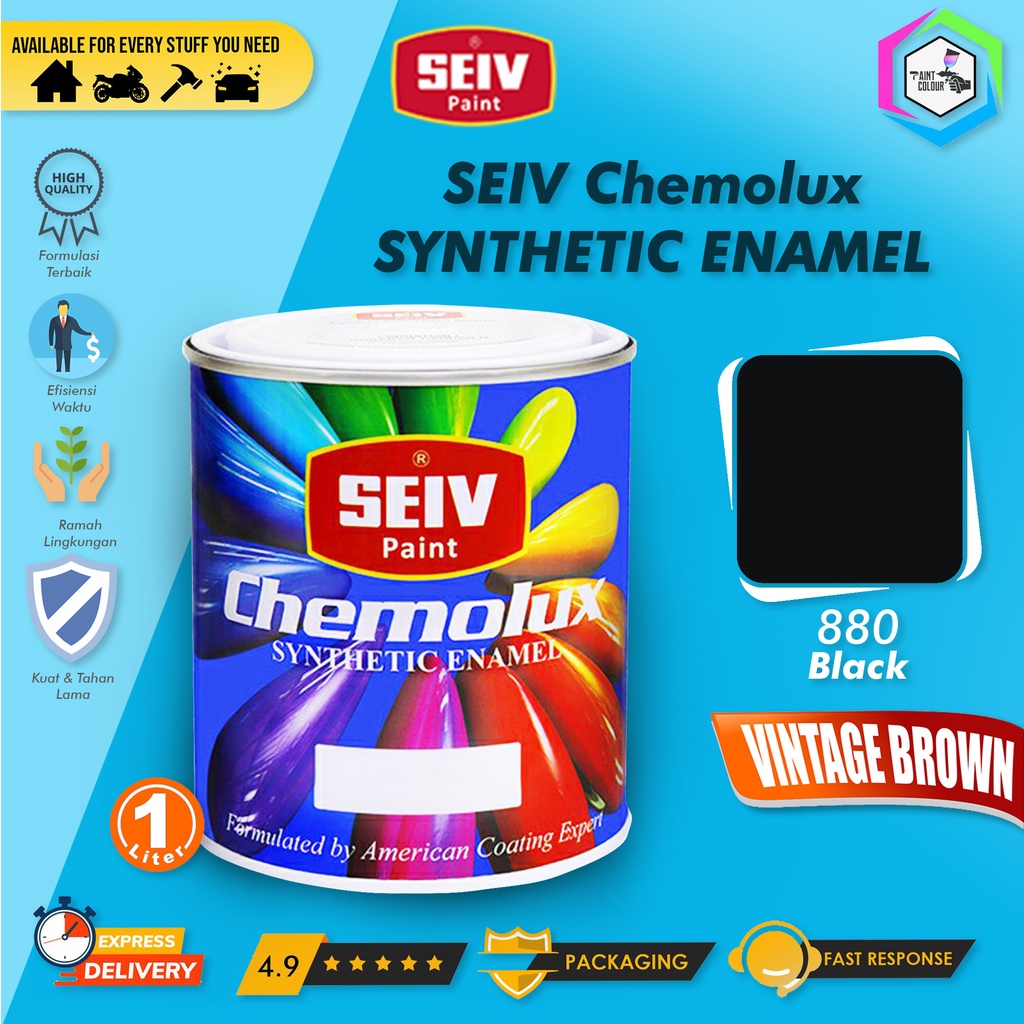 CAT BESI KAYU SEIV CHEMOLUX SUPER 880 Black