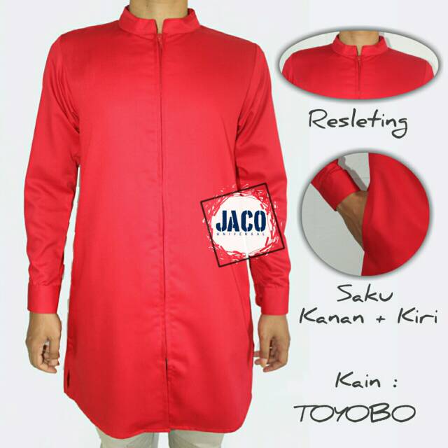 Baju Koko Resleting